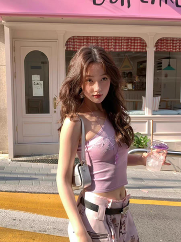 LILAC DREAM ONE-SHOULDER TOP