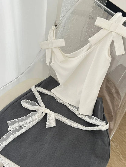 CAMISOLE MORI HALTER TOP & MINI KNOTTED SKIRT MANON SET