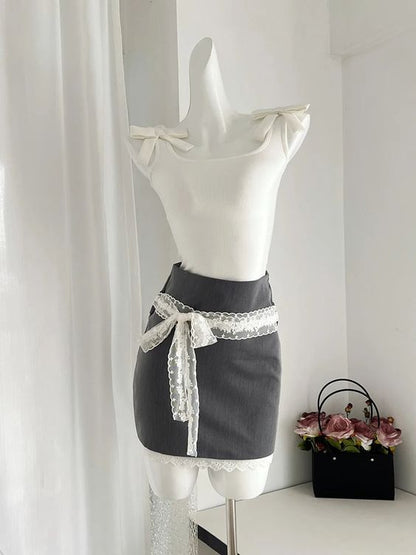 CAMISOLE MORI HALTER TOP & MINI KNOTTED SKIRT MANON SET