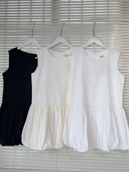 SOLID BUBLE HEM BOSI TOP