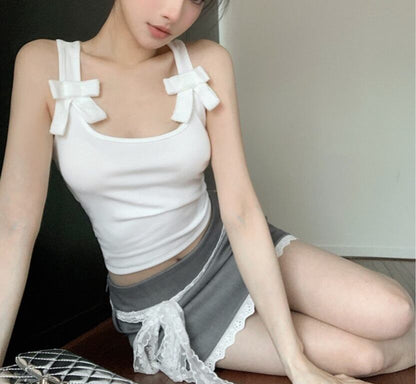 CAMISOLE MORI HALTER TOP & MINI KNOTTED SKIRT MANON SET