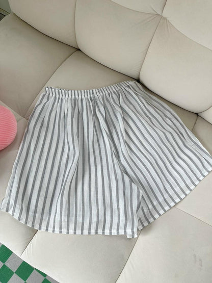 OFF-SHOULDER BOWKNOT STRIPE SARAH SET